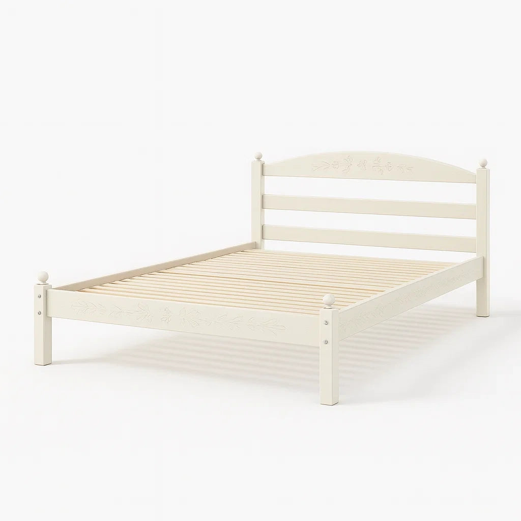 Doppelbett aus Kiefernholz Weiß 200x160 cm
