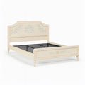 Holzbett Creme mit Blumenmuster 200x160 cm