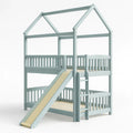 Etagenbett aus Holz mit Rutsche 200cm x 90cm Blau