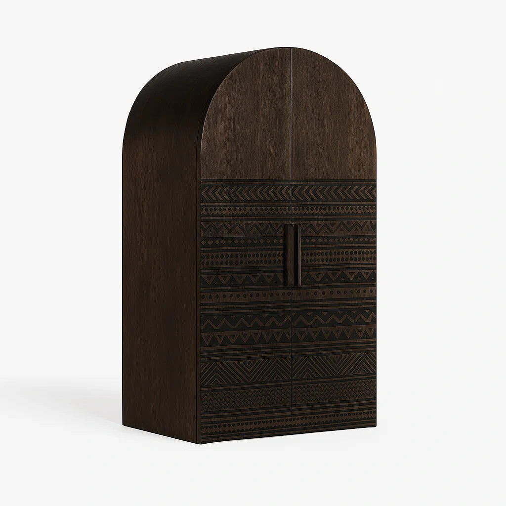 Kleiderschrank Massivholz Dunkelbraun 200cm
